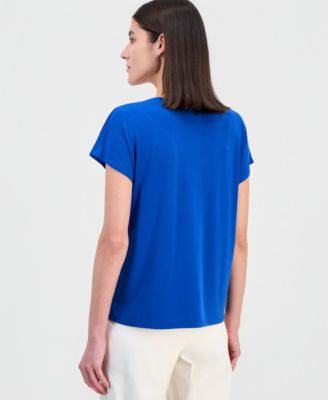 Women's Short-Sleeve Lurex-Knit Top