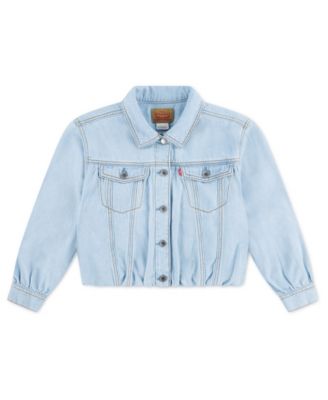 Girls' 2T-6X Front-Button Bubble Trucker Jacket