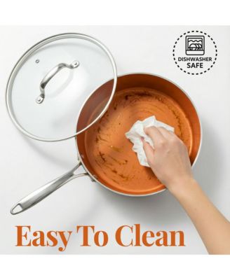 Hammered Copper 4-Quart Ti-Cerama Nonstick Deep Saute Pan