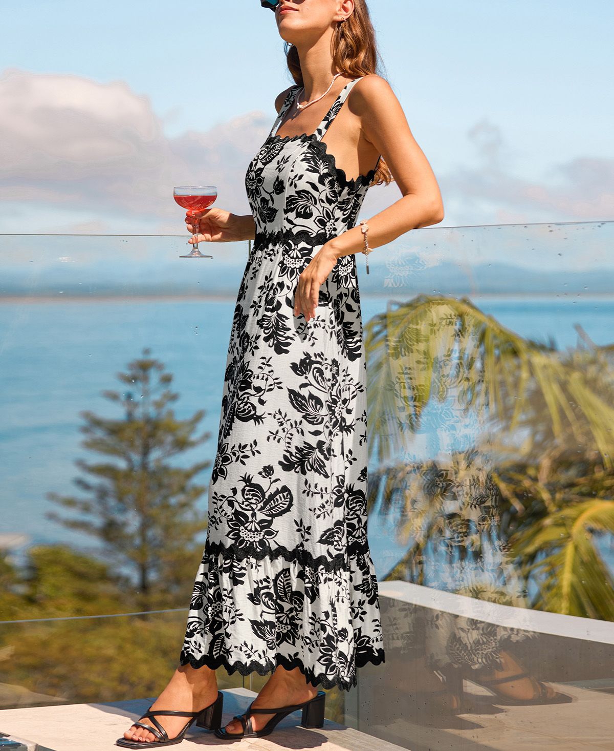 Cupshe Women's All Aboard Floral Maxi Beach Dress