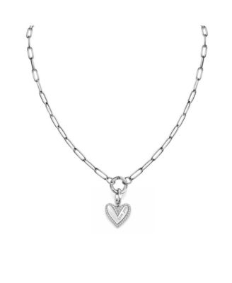 Elena “Love You” Pav&eacute; Heart Necklace