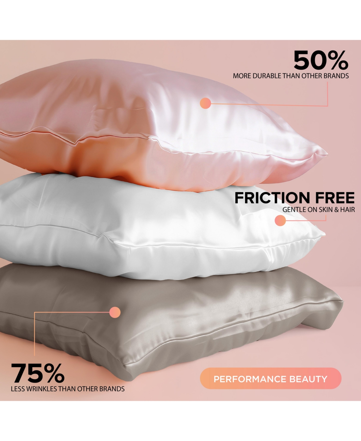 Mend Collection Set of 4 Satin Beauty Pillowcases