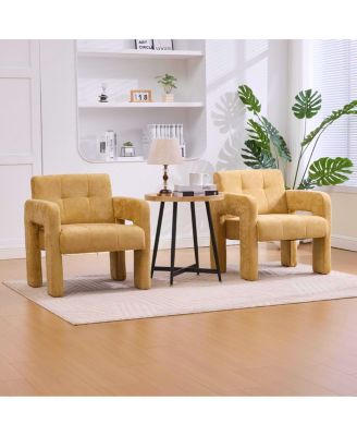  Modern Minimalist Casual Upholstered Armchair for Living Room, Bedroom, Office