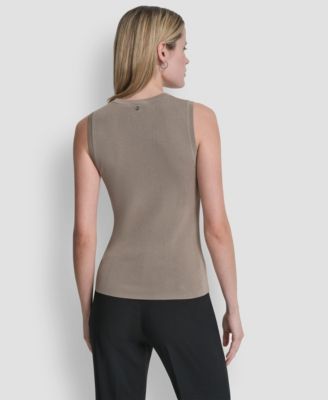 Women's Sleeveless Crewneck Sweater Top