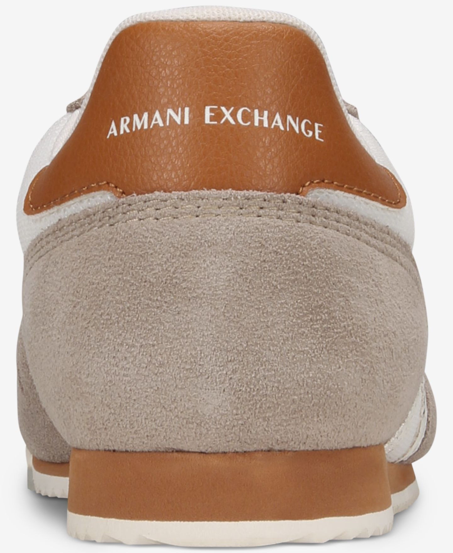 Мужские кроссовки A|X Armani Exchange Suede Trip, цвет: Земляной / Молочный белый — фото 3