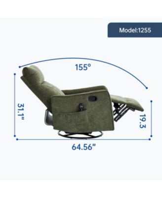 Streamdale Green Heat Massage Rocker Recliner Chair