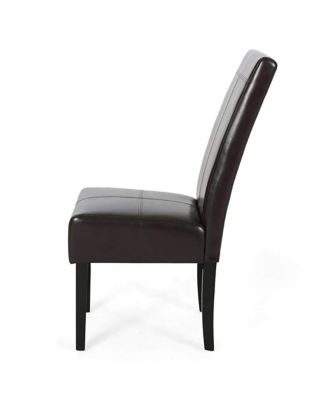  Emilia Chocolate Brown Bonded Leather Dining Chairs - Set of 2