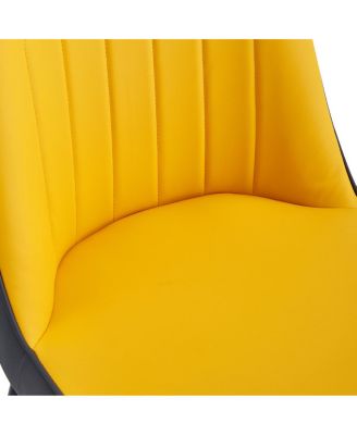  Modern PU Leather Dining Chair with Metal Legs