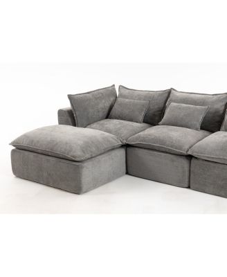 Cloud Couch Oversized Modular Sectional Sofa, 4-Seat with 2 Ottomans