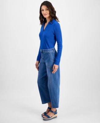 Women's Utility-Pocket Barrel Jeans