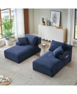 Compressible Double Chaise Lounge Sleeper Loveseat