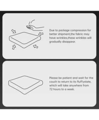 106" Teddy Fabric Boneless Sofa, Contrast Color L-Shaped Chaise Couch