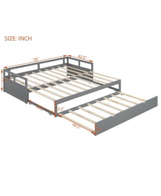 Extending Daybed with Trundle, Wooden Daybed with Trundle