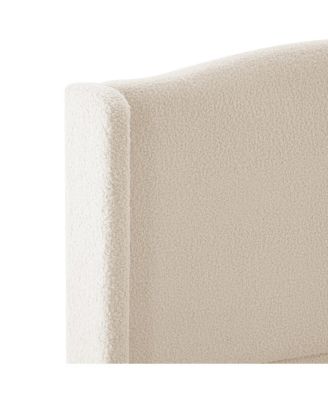 Streamdale King Size Teddy Velvet Upholstered Bed Frame with Headboard & Footboard (White