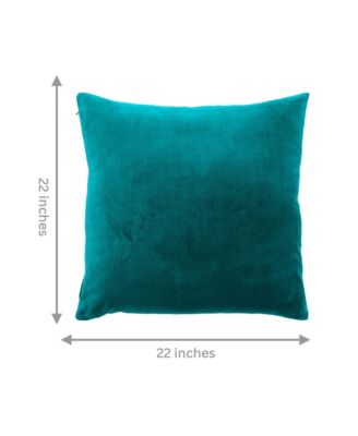 Aladdin Front and Back Solid Velvet Throw Pillow Covers, 22"x 22", Set of 2