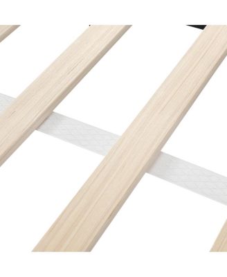 Upholstered Grounded Bed with Bedside Desk & Stool