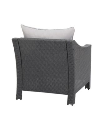 Wicker Club Chairs with Water-Resistant Cushions (Set of 2)