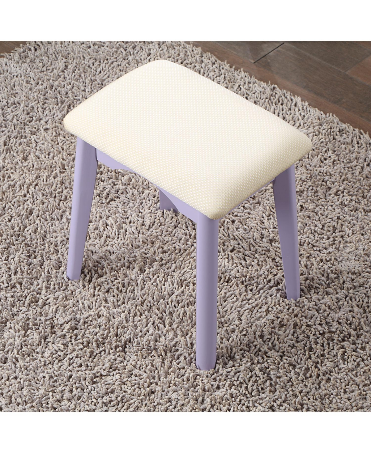 Streamdale Furniture Liannon Contemporary Wood Vanity and Stool Set, Purple