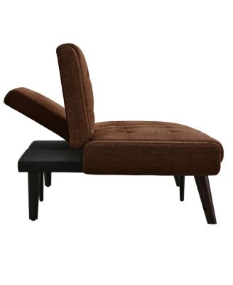 Streamdale Convertible Futon Sofa Bed, 63" Sleeper Couch with Adjustable Backrest, Brown