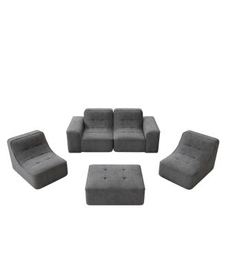  Modular Sectional Sofa Set w/ Ottoman, Tufted, Deep Seat, Chaise, Accent Chair