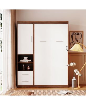 Twin Size Murphy Bed Wall Bed with Cabinet