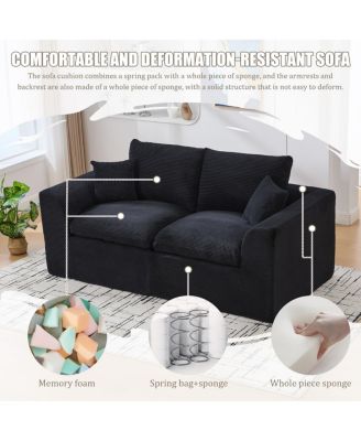  Modular Sectional Sofa Cloud Couch, Comfy Modern 2 Seater with Removable Cushion Covers