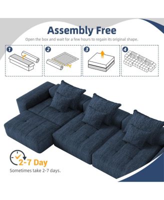  Modern Oversized Modular Sectional Sofa with 6 Pillows