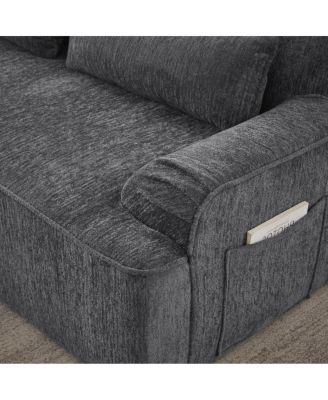  Chenille L-Shape Luxury Sectional Oversized Sofa, Minimalist Design, Comfy Sleeper Couch