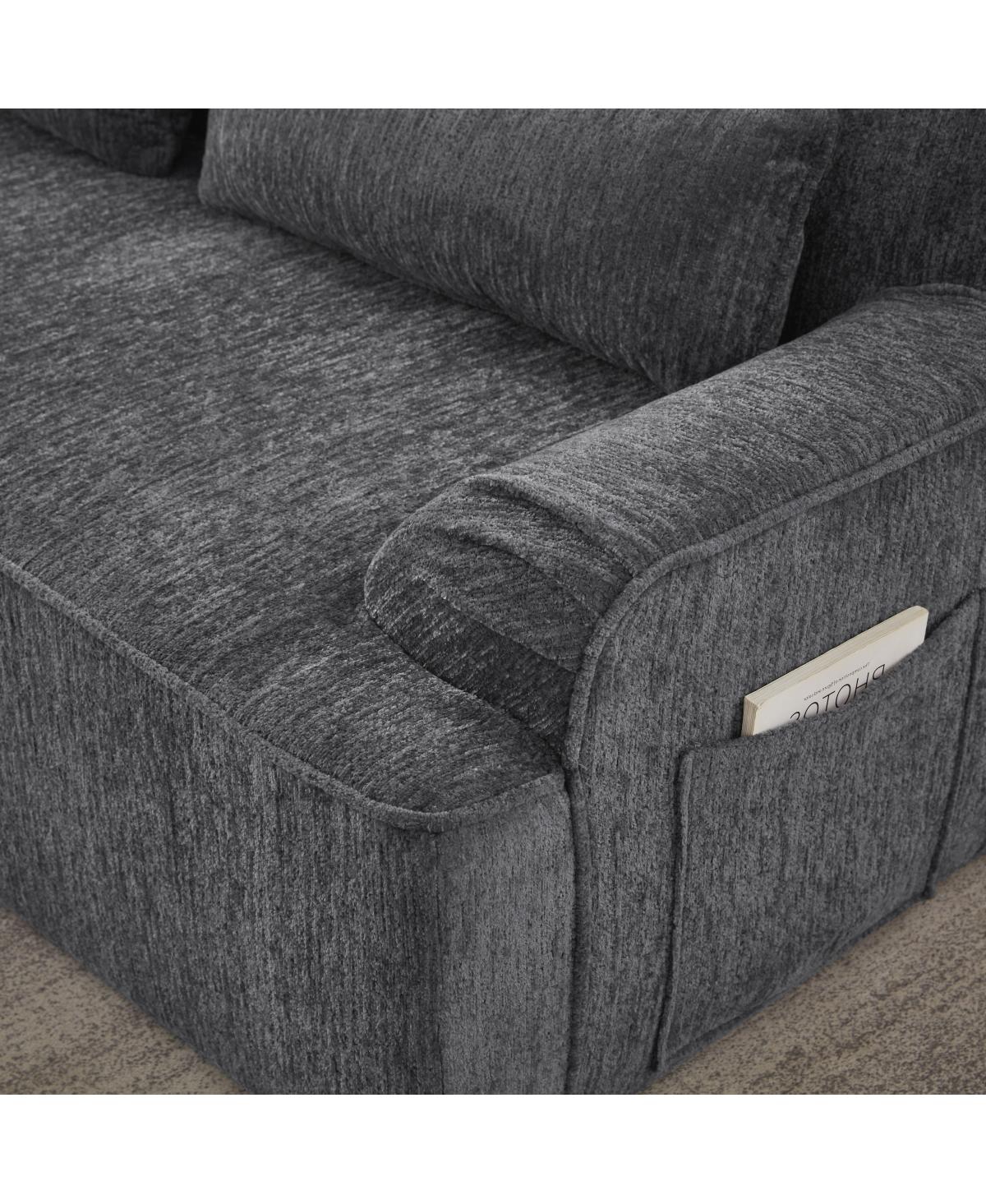 Streamdale Furniture Chenille L-Shape Luxury Sectional Oversized Sofa, Minimalist Design