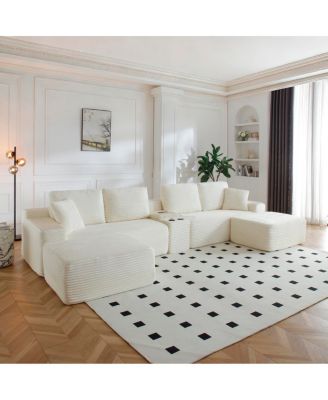 150" Oversized Cloud Couch with Cup Holders & USB Ports