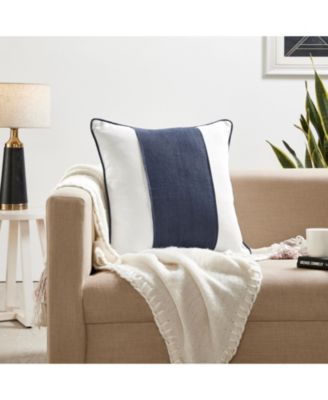 Maya Linen Stripe Throw Pillow Covers, 20"x 20", Set of 2