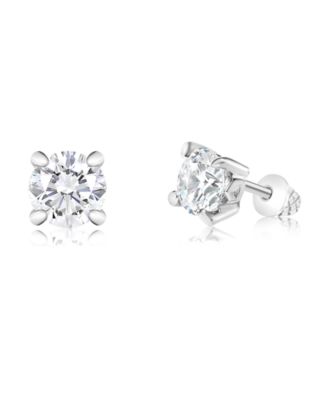 Girls /Girl/April Crystal White Gold Palladium Plating Screwstud Earring