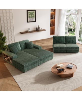 Double-seater Sofa, Comfortable Corduroy Fabric