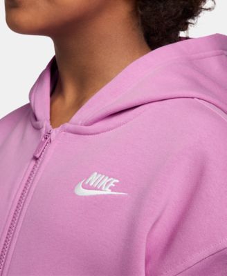 Sportswear Girls' Club Fleece Oversized Full-Zip Hoodie