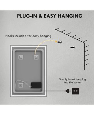 Dimmable Bathroom Mirror with LED Lights, 3 Colors & Memory Function