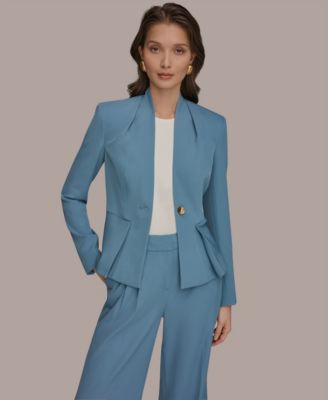 Women's One-Button Peplum Jacket, Regular & Petite