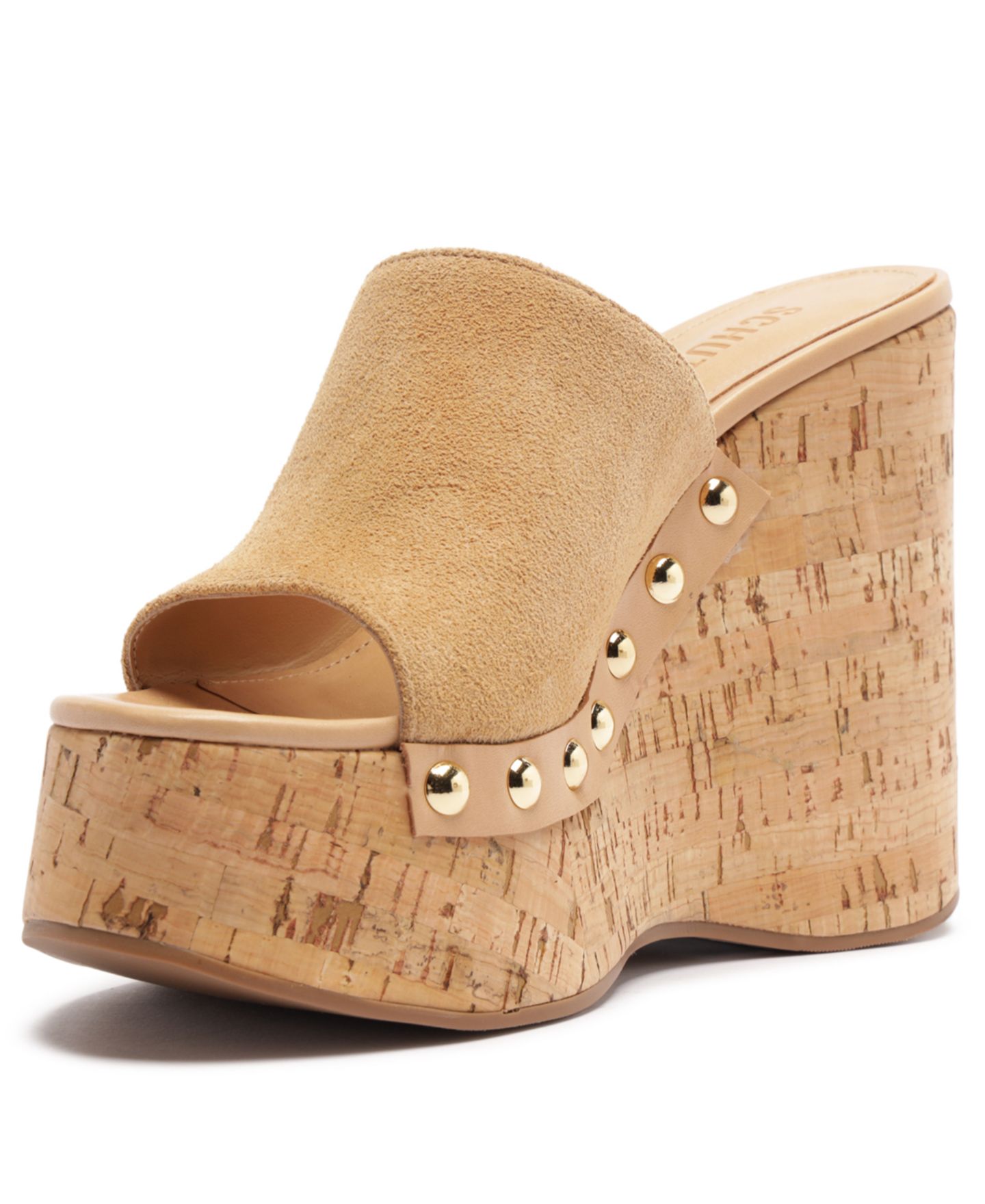 Женские сандалии Schutz Dalle Studs Slip-On Wedge, цвет: Коричневый, вариант 1 — фото 8