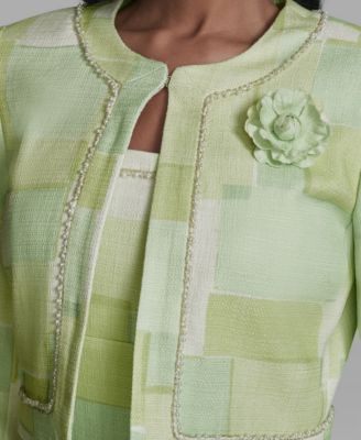 Women's Printed Open-Front Jacket Dress