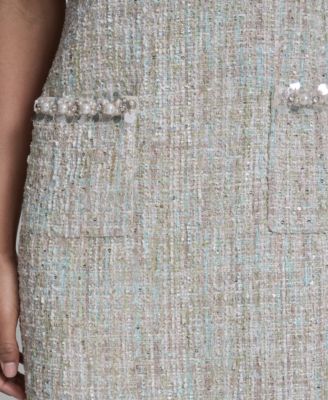Women's Sequined Textured Crewneck Dress