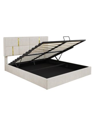 Upholstered Platform Bed with Hydraulic Storage