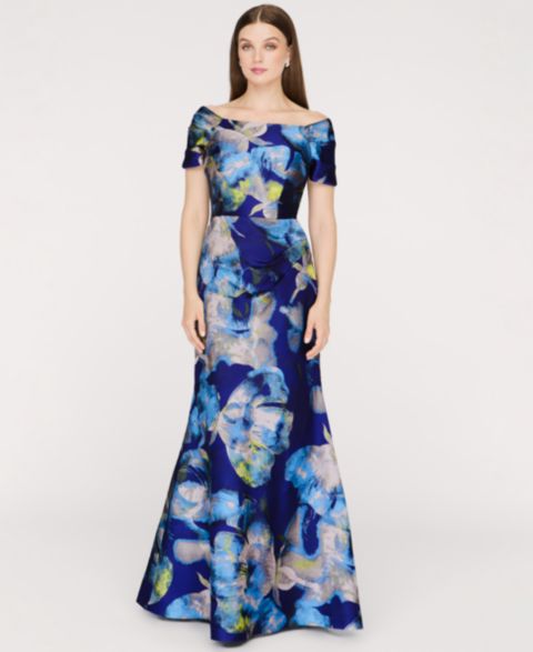 Женские платья JS Collections Eliora Mermaid Ball Gown, цвет: Синий разноцветный
