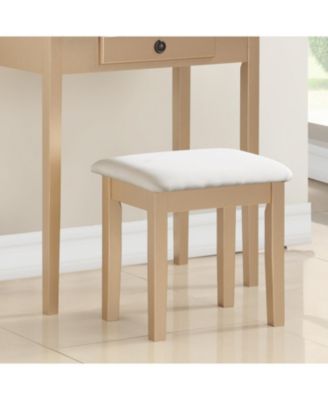 Streamdale Moniys Wood Moniya Makeup Vanity Table and Stool Set, Gold
