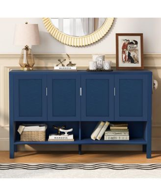 Streamdale 55.1" 4-Door Storage Sideboard with Open Shelf & Adjustable Shelves