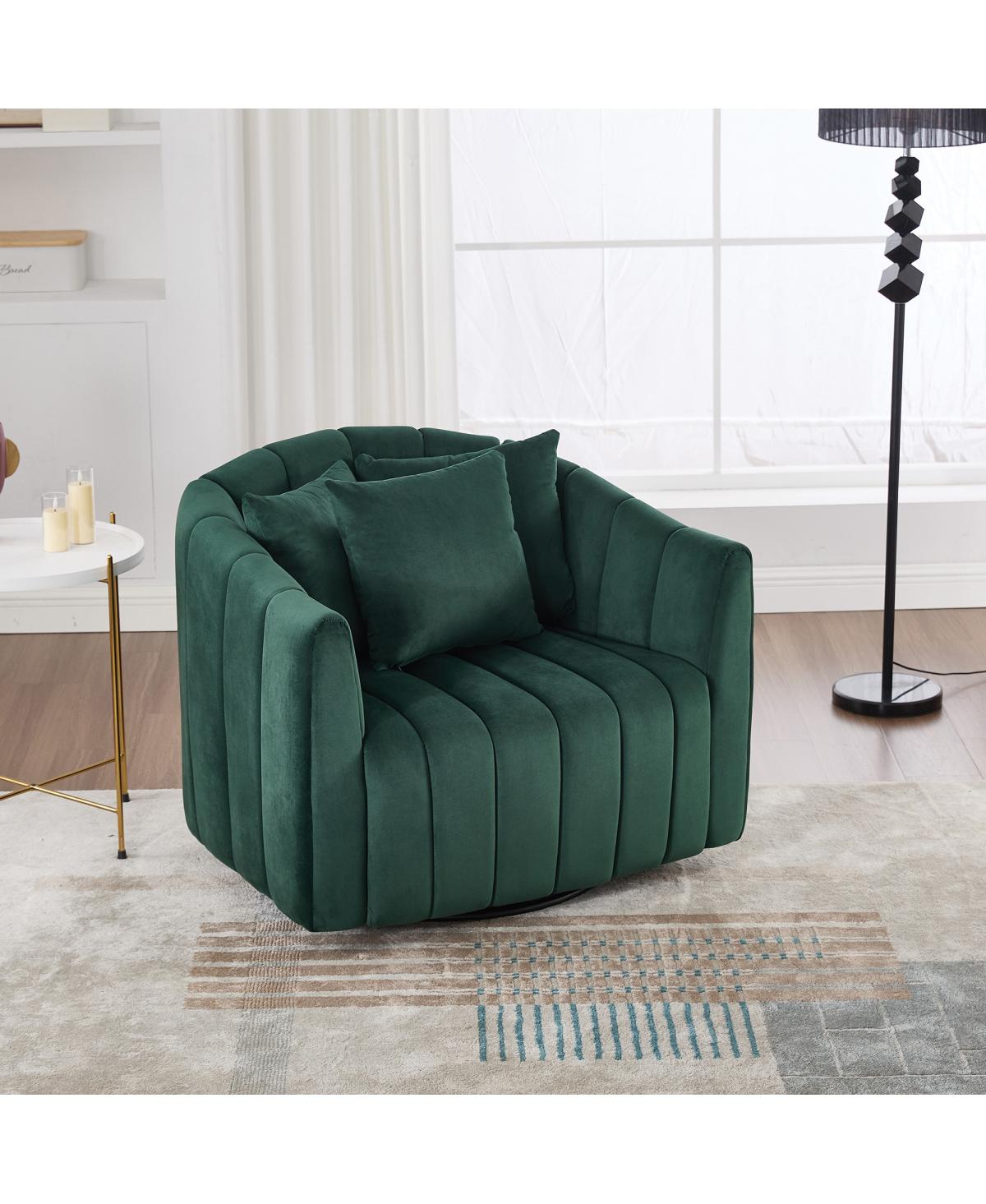 Streamdale Furniture Upholstered Oversized 360° Swivel Accent Barrel Chair & Half Sofa