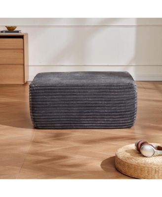 Minimalist No-Assembly Corduroy Sectional Sofa with Chaise