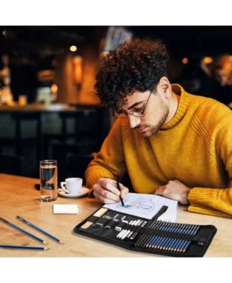 40PCS Sketching Pencils Set, Portable Zippered Travel Case, Pro Art Drawing Kit for Artists, Adults, Teens, Beginner and Kid