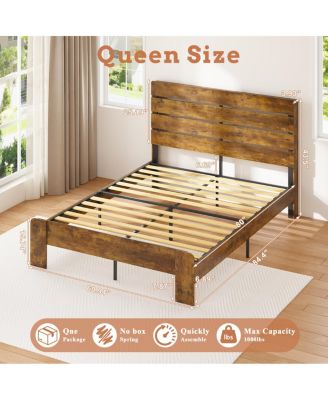 Queen Bed Frame with Storage, LED, Charging Station