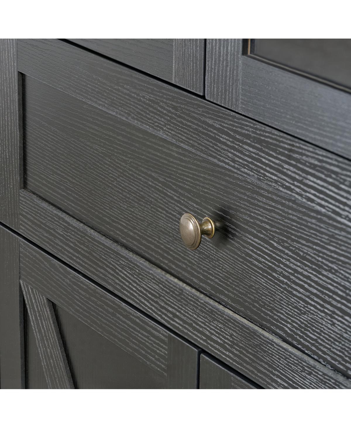 Streamdale Furniture Dome Cabinet, Black, high-quality materials, antique craftsmanship, large storage