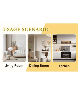 Marble patterned glass dining chair set with gold decoration