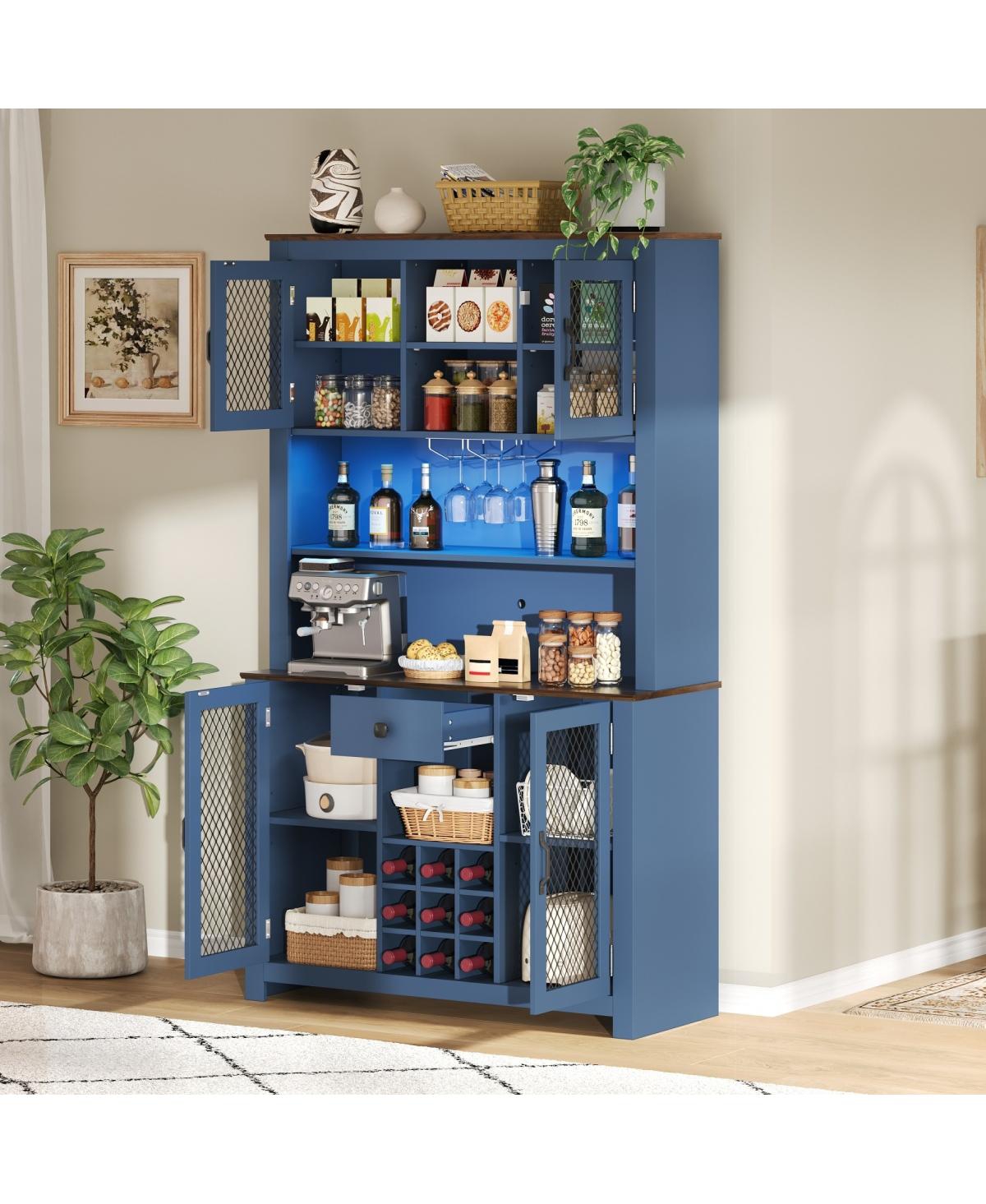 Streamdale Furniture 70.9" Navy Blue Kitchen Pantry Storage Cabinet with Doors & Shelves